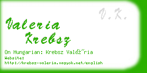 valeria krebsz business card